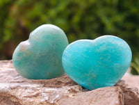 Polished Amazonite Hearts x 35 From Madagascar