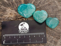 Polished Amazonite Hearts x 35 From Madagascar