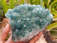 Natural Green Fluorite Cluster Specimens x 2 From Mandrosonoro, Madagascar