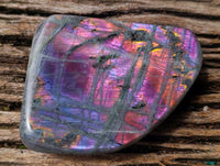 Polished Rare Purple Sunset Flash Labradorite Standing Free Form x 3 From Tulear, Madagascar