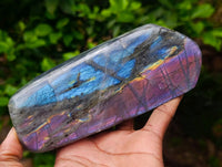 Polished Rare Purple Sunset Flash Labradorite Standing Free Form x 3 From Tulear, Madagascar