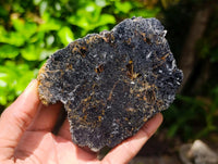 Polished Black Schorl Tourmaline Slices x 5 From Ambatondrazaka, Madagascar