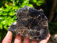 Polished Black Schorl Tourmaline Slices x 5 From Ambatondrazaka, Madagascar