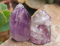 Polished Window Amethyst Crystals x 20 From Akansobe, Madagascar