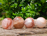 Polished Red Hematoid Quartz Spheres x 4 From Ambatondrazaka, Madagascar