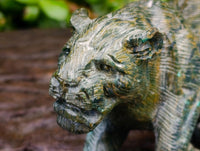 Hand Made Verdite Lioness Carvings x 2 From Zimbabwe