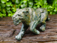 Hand Made Verdite Lioness Carvings x 2 From Zimbabwe