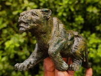 Hand Made Verdite Lioness Carvings x 2 From Zimbabwe