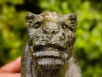 Hand Made Verdite Lioness Carvings x 2 From Zimbabwe