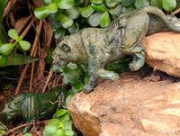 Hand Made Verdite Lioness Carvings x 2 From Zimbabwe
