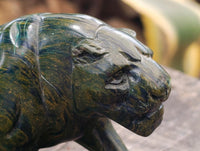 Hand Made Verdite Lioness Carvings x 2 From Zimbabwe