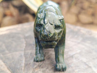 Hand Made Verdite Lioness Carvings x 2 From Zimbabwe