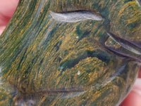 Hand Made Verdite Lioness Carvings x 2 From Zimbabwe