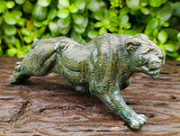 Hand Made Verdite Lioness Carvings x 2 From Zimbabwe