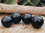 Polished Black Basalt Spheres x 12 From Madagascar