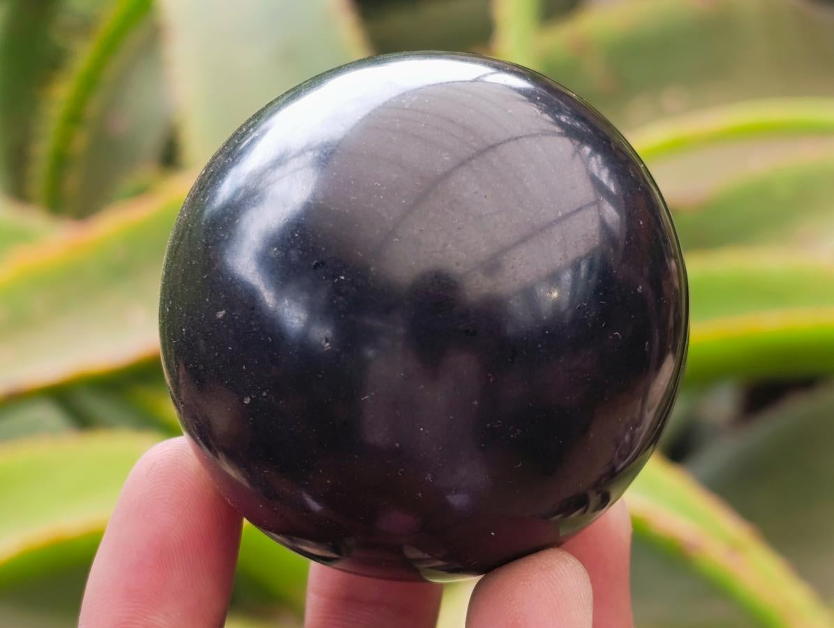 Polished Black Basalt Spheres x 12 From Madagascar
