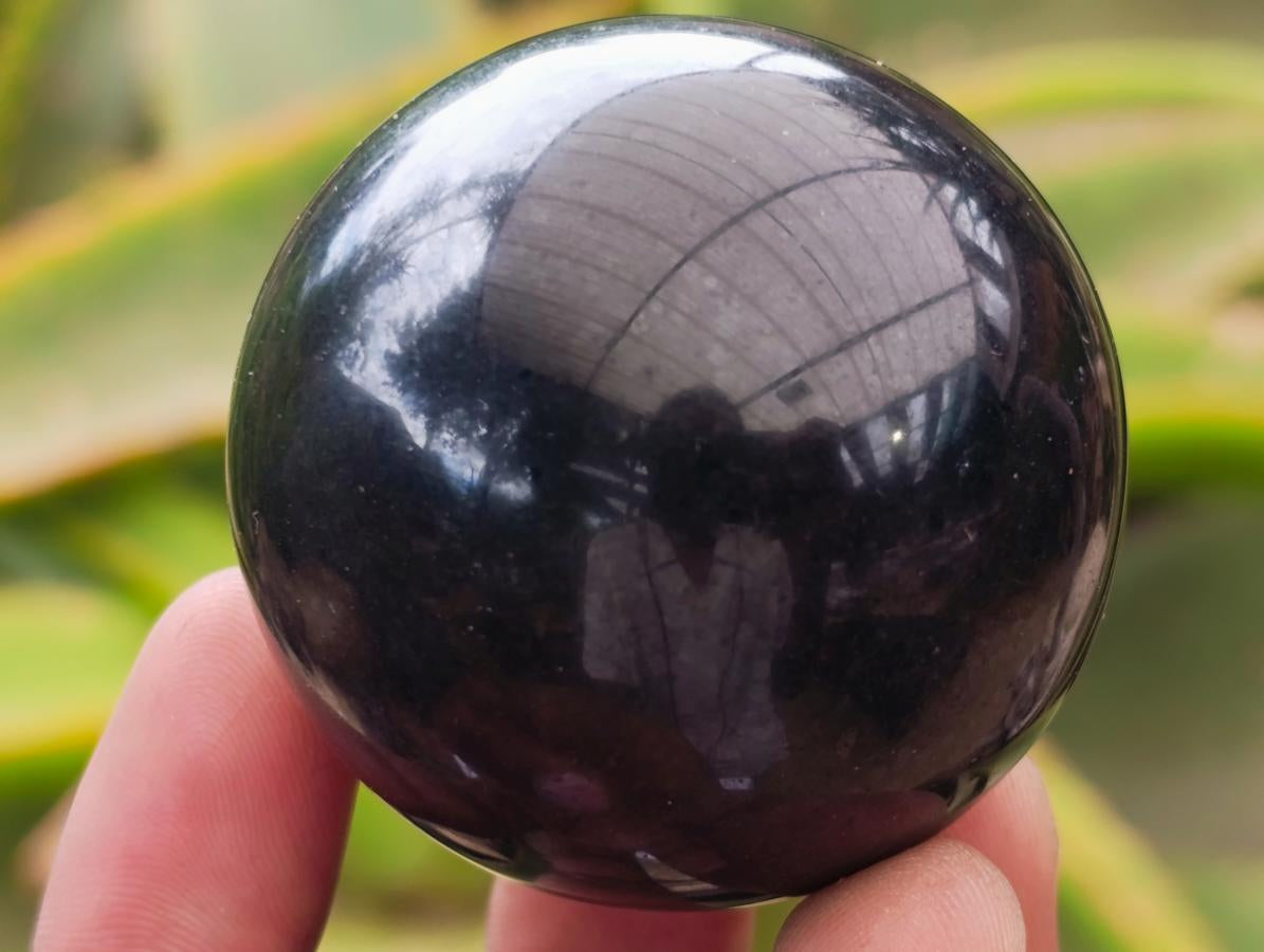 Polished Black Basalt Spheres x 12 From Madagascar