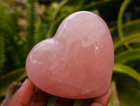 Polished Gemmy Rose Quartz Hearts x 6 From Madagascar