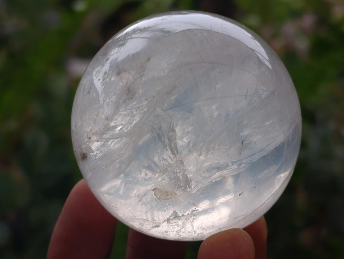 Polished Girasol Pearl Quartz Crystal Spheres x 5 From Ambatondrazaka, Madagascar