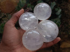 Polished Girasol Pearl Quartz Crystal Spheres x 5 From Ambatondrazaka, Madagascar