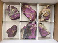 Natural Metallic Cobbed Purpurite Specimens x 6 From Erongo, Namibia