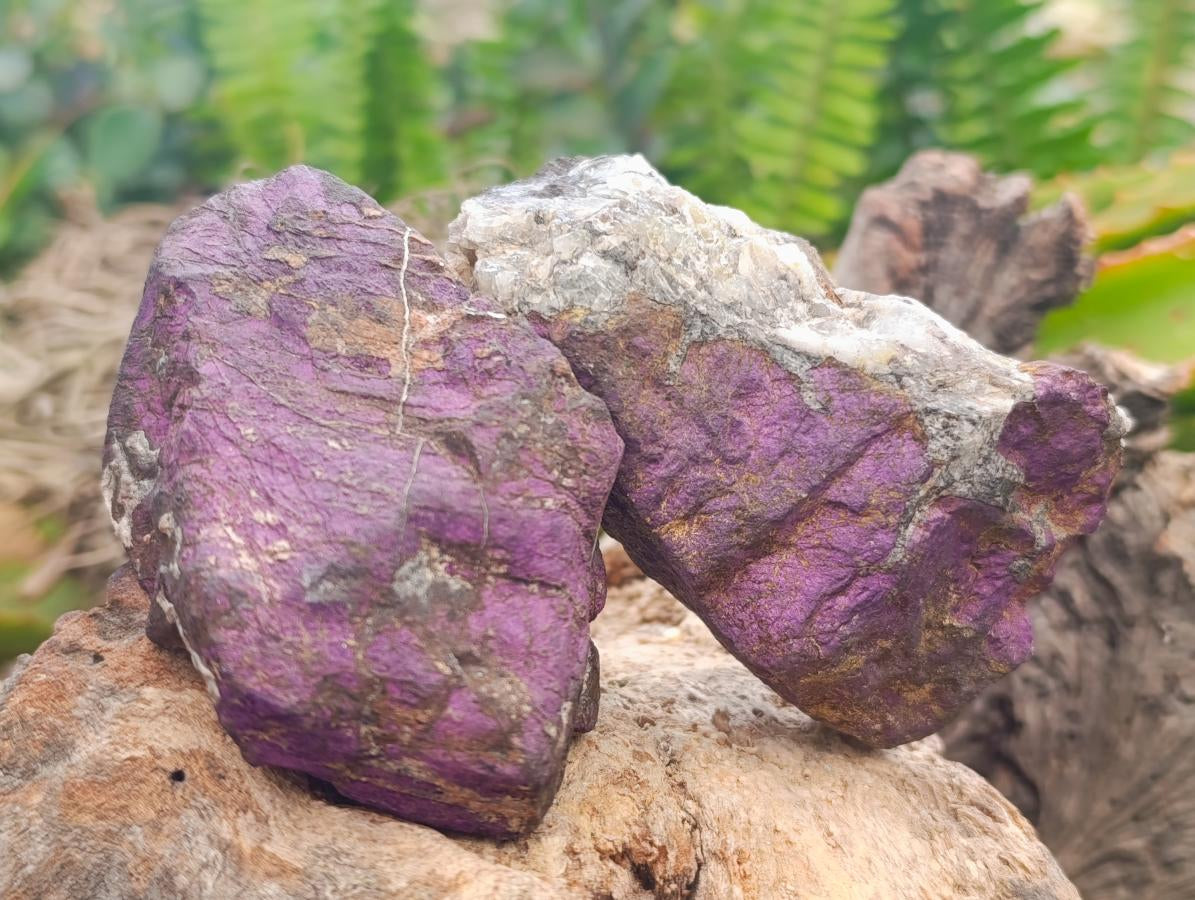 Natural Metallic Cobbed Purpurite Specimens x 6 From Erongo, Namibia