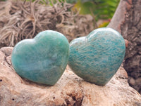 Polished Amazonite Hearts x 20 From Madagascar
