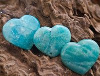 Polished Amazonite Hearts x 20 From Madagascar
