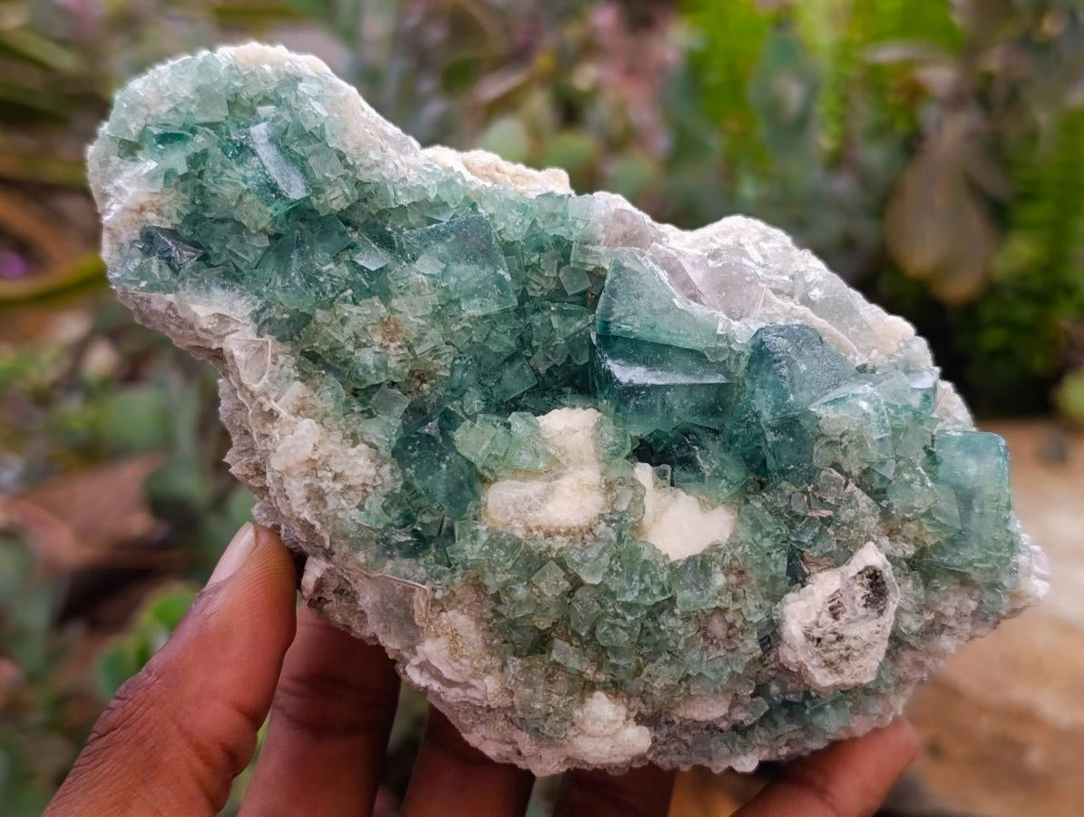 Natural Green Fluorite Cluster Specimens x 2 From Mandrosonoro, Madagascar