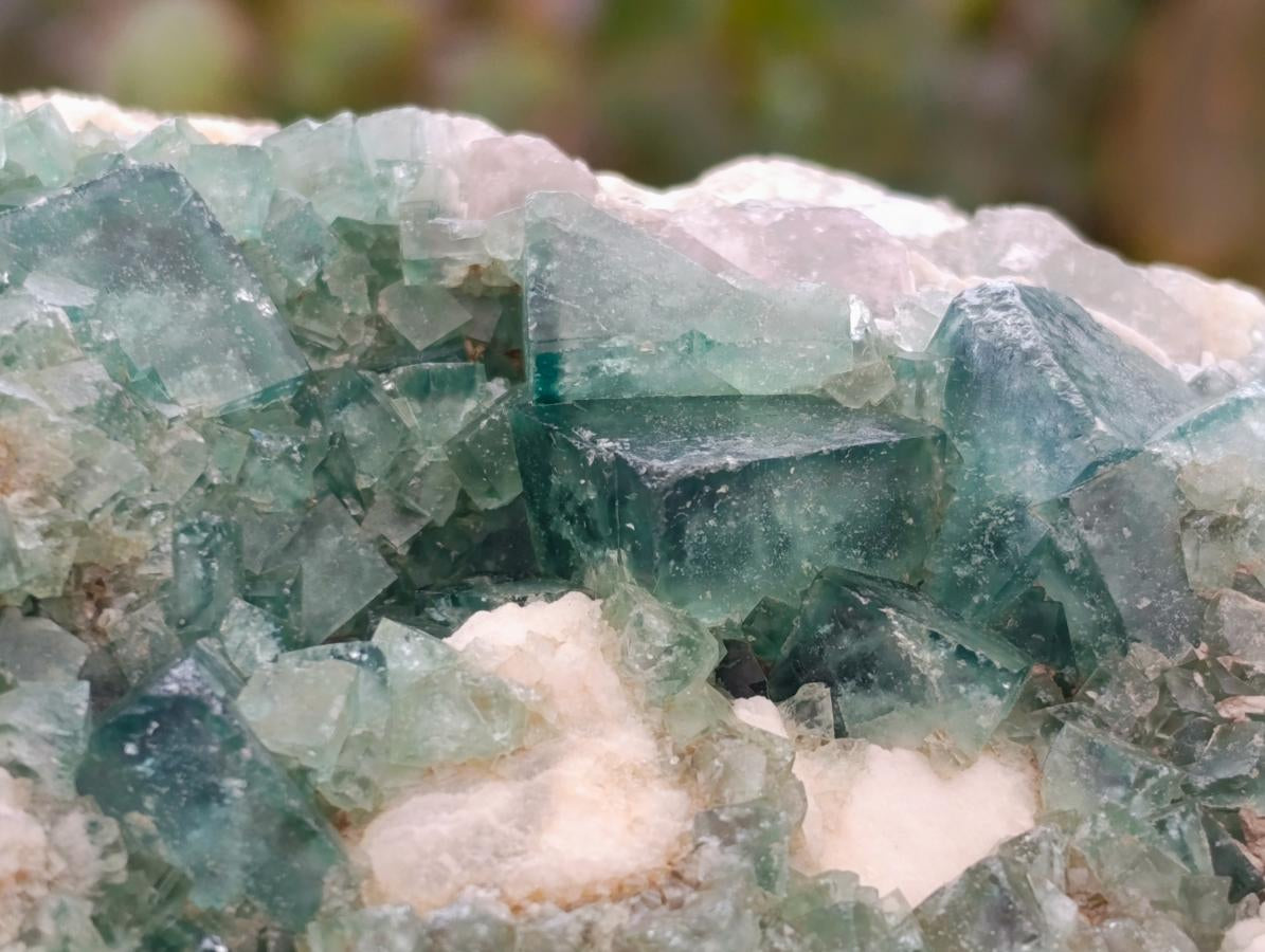 Natural Green Fluorite Cluster Specimens x 2 From Mandrosonoro, Madagascar