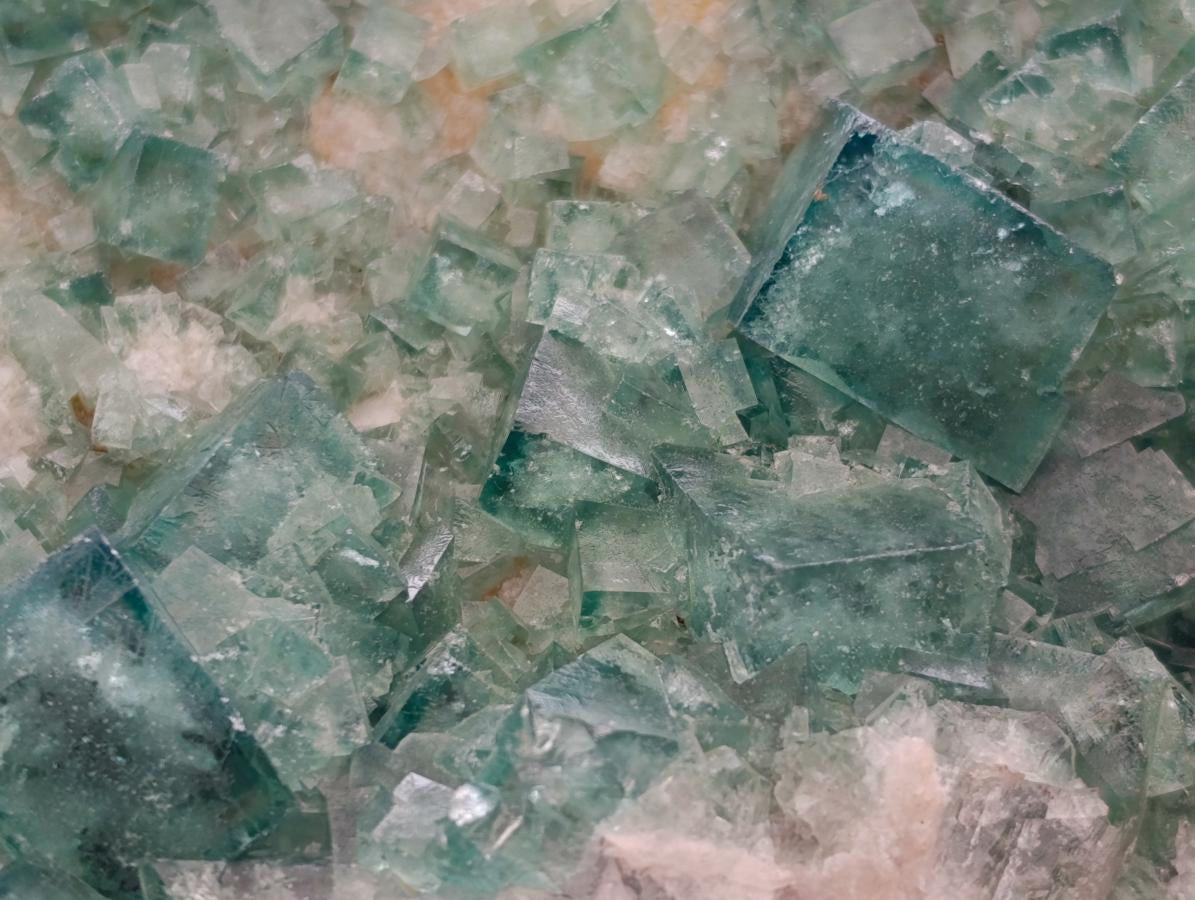 Natural Green Fluorite Cluster Specimens x 2 From Mandrosonoro, Madagascar