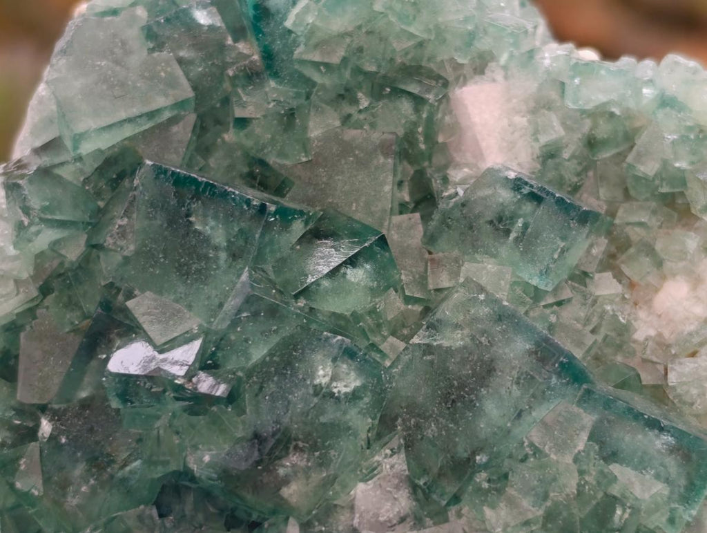Natural Green Fluorite Cluster Specimens x 2 From Mandrosonoro, Madagascar