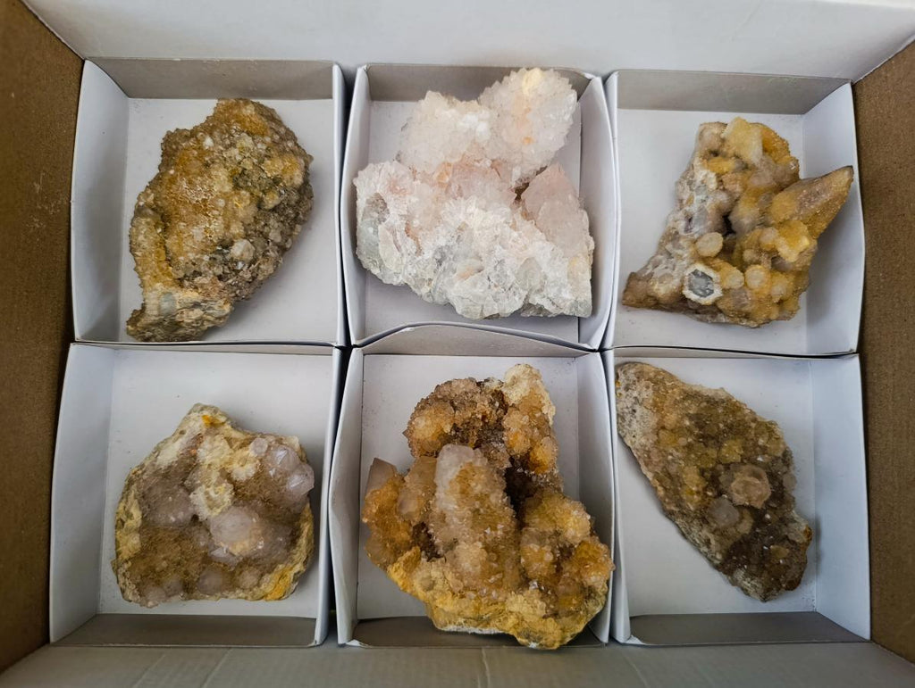 Natural Limonite Spirit Quartz Clusters x 6 From Boekenhouthoek, South Africa