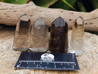 Polished Wispy Smokey Window Quartz Crystals x 12 From Madagascar