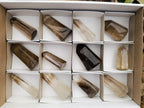 Polished Wispy Smokey Window Quartz Crystals x 12 From Madagascar