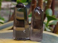 Polished Wispy Smokey Window Quartz Crystals x 12 From Madagascar