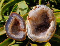 Polished Agate Geodes with Crystalline Centres x 2 From Maintirano, Madagascar