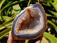 Polished Agate Geodes with Crystalline Centres x 2 From Maintirano, Madagascar