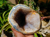 Polished Agate Geodes with Crystalline Centres x 2 From Maintirano, Madagascar