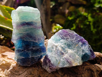 Natural Watermelon Fluorite Cobbed Specimens x 4 From Uis, Namibia