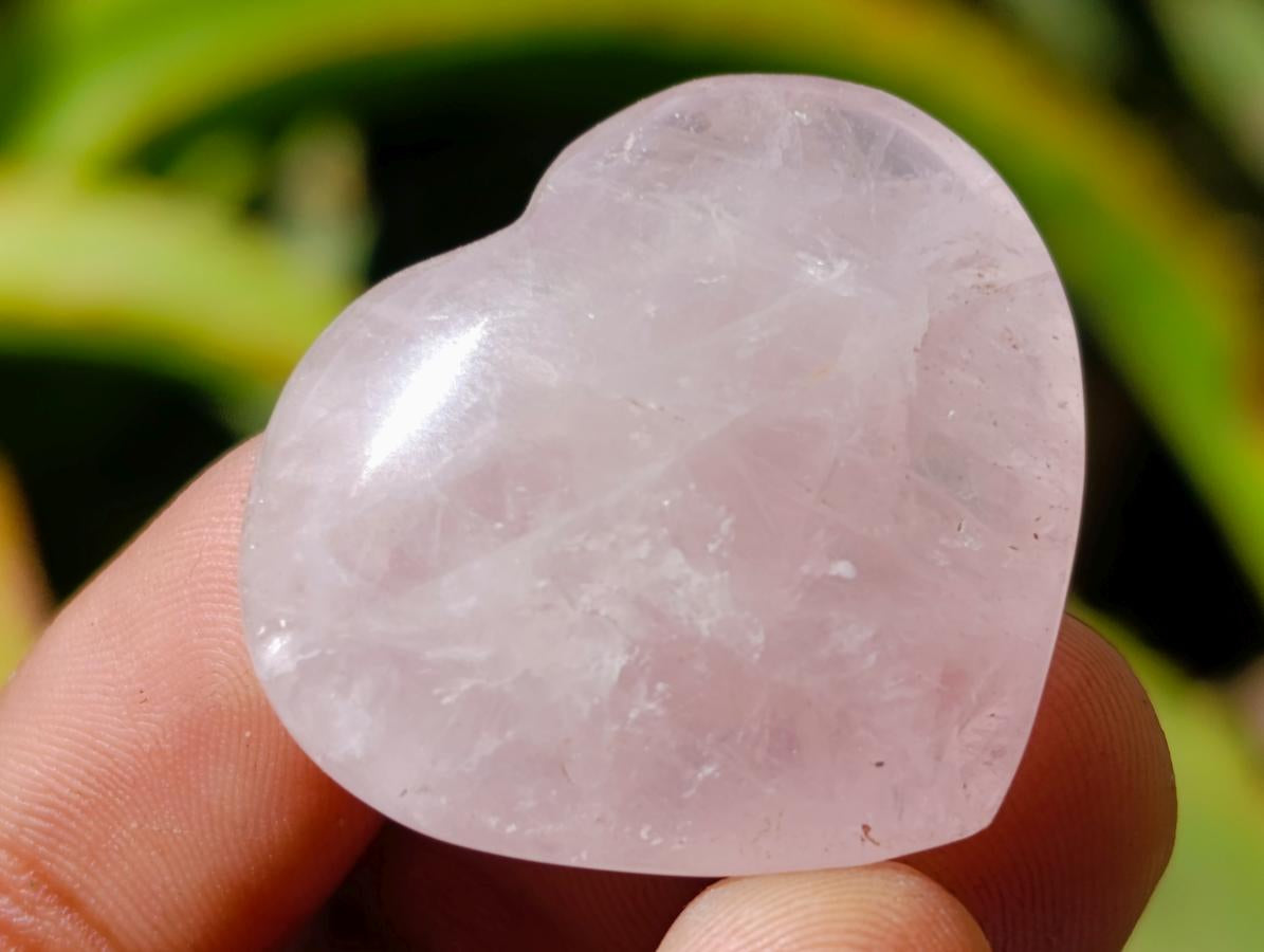 Polished Gemmy Rose Quartz Hearts x 35 From Madagascar