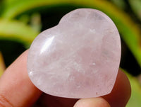 Polished Gemmy Rose Quartz Hearts x 35 From Madagascar
