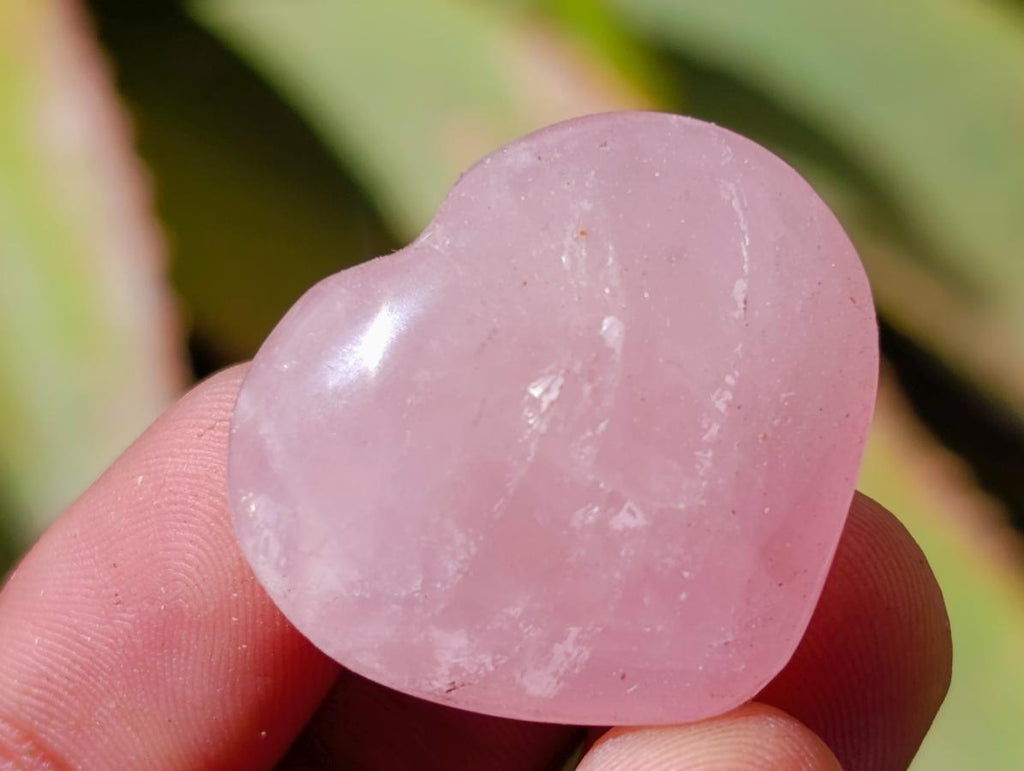 Polished Gemmy Rose Quartz Hearts x 35 From Madagascar