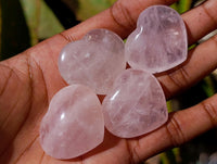 Polished Gemmy Rose Quartz Hearts x 35 From Madagascar