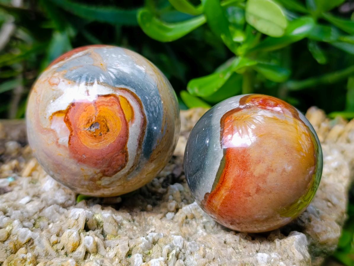 Polished Polychrome Jasper Spheres x 6 From NW Coast, Madagascar