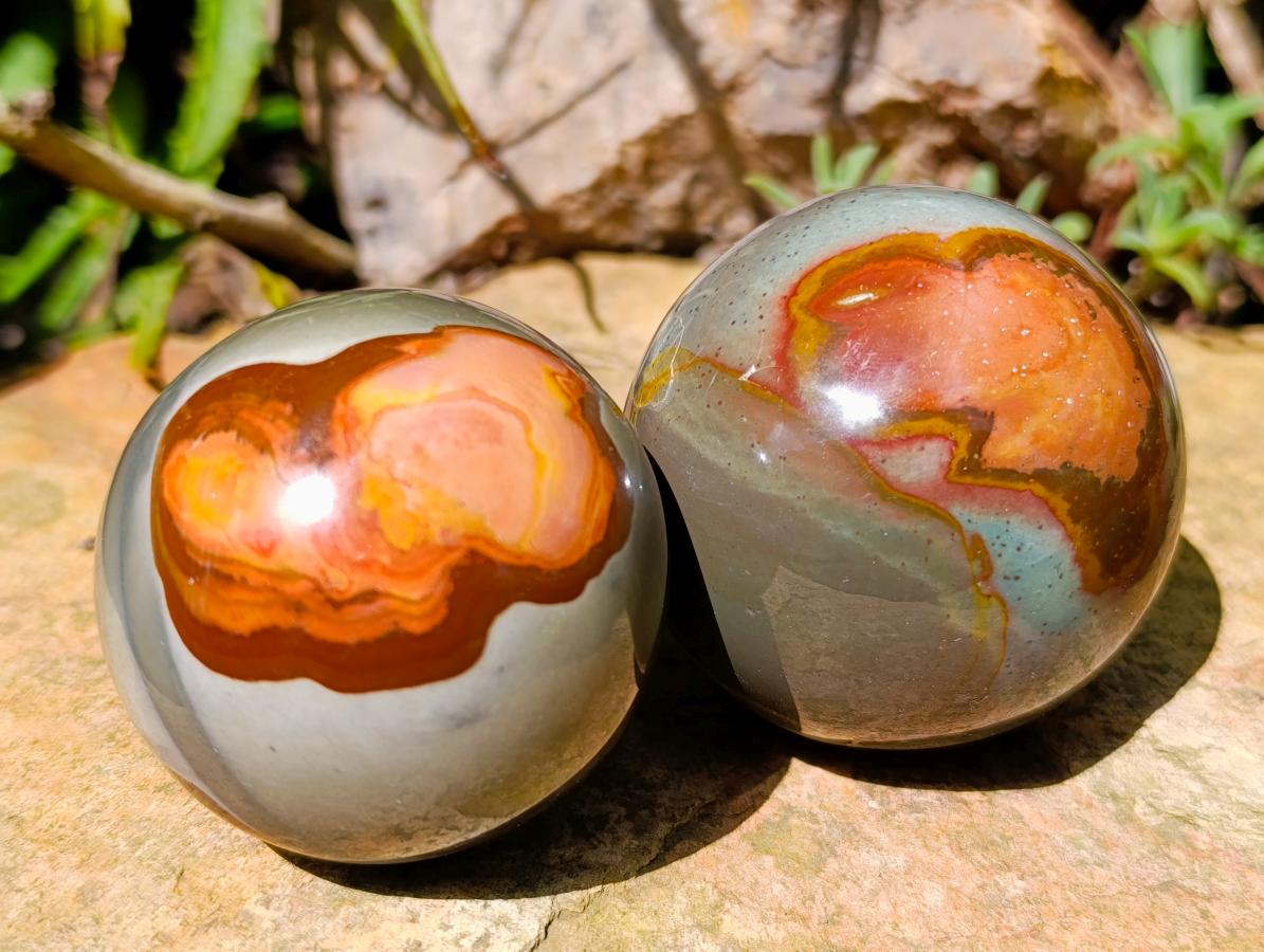 Polished Polychrome Jasper Spheres x 6 From NW Coast, Madagascar