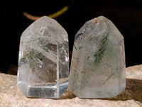 Polished Chlorite Moss Quartz Crystals x 35 From Mandoto, Madagascar