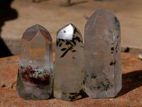 Polished Chlorite Moss Quartz Crystals x 35 From Mandoto, Madagascar