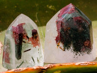 Polished Chlorite Moss Quartz Crystals x 35 From Mandoto, Madagascar