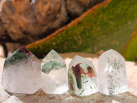 Polished Chlorite Moss Quartz Crystals x 35 From Mandoto, Madagascar